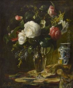 Roses Dans Un Vase by Eugene Baudin