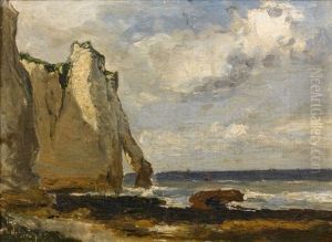 La Falaise, Etretat by Eugene Baudin