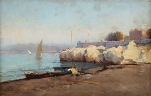 Veduta Sul Lago by Jean-Baptiste Baudin