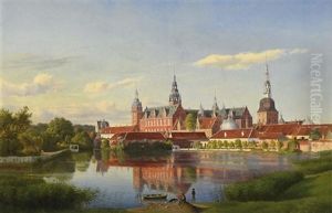 Blick Auf Das Wasserschlos Frederiksborg Bei Kopenhagen