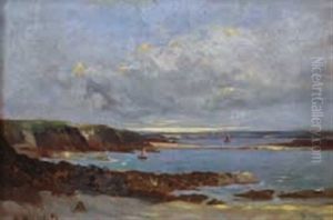 Bords De Mer En Bretagne by Amedee Baudit