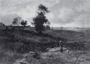 Pasture On The Landes by Amedee Baudit