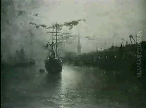 Evening Harbor Scene - view 1