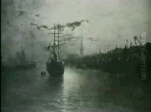 Evening Harbor Scene Evening Harbor Scene