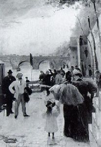 Les Quais De Seine A Paris by Paul Albert Baudouin