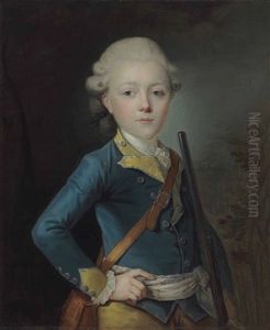 Portrait Of Simon Antoine De Lucy, Half-length by Pierre Antoine Baudouin