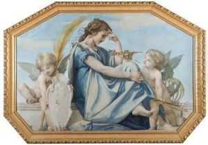 Allegories De Florence Et Naples by Paul Jacques Aime Baudry