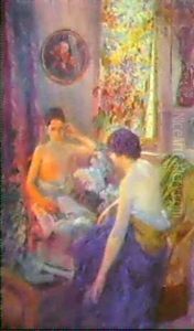 Deux Personnages Dans Un Interieur