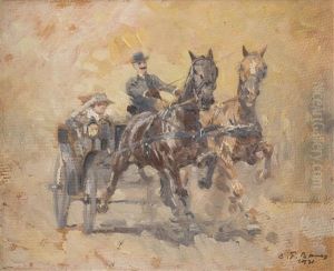 Rasante Fahrt Eines Zweispanners by Carl Franz Bauer