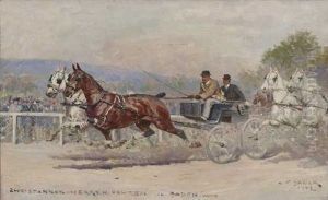Zweispanner-herrenfahren In Baden / Wien by Carl Franz Bauer