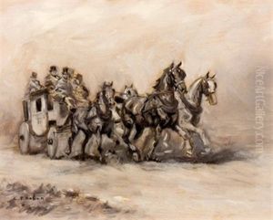 Kutschenfahrt by Carl Franz Bauer