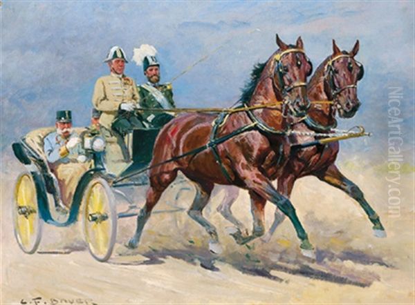 Kaiser Franz Joseph I. Mit Generaladjutant Graf Paar In Kutsche - view 1