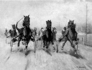 Trotters At The Finish Line by Carl Franz Bauer