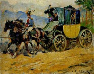 Ausfahrt In Der Kutsche by Carl Franz Bauer