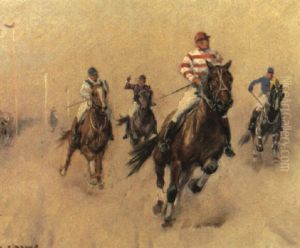 Galopprennen by Carl Franz Bauer