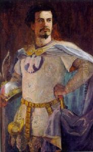 Dreiviertelportrait Von Konig Ludwig Ii Von Bayern Als Lohengrin Dreiviertelportrait Von Konig Ludwig Ii Von Bayern Als Lohengrin