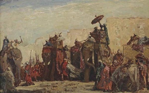 A Procession With Elephants, India - view 1