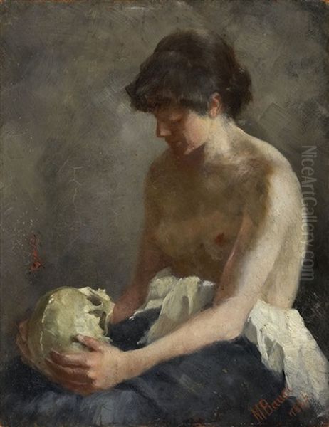 Weiblicher Halbakt Als Vanitas - view 1