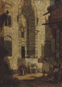 Moskee Ingang Cairo - The Entrance Of The El Gouri Mosque, Cairo by Marius Bauer