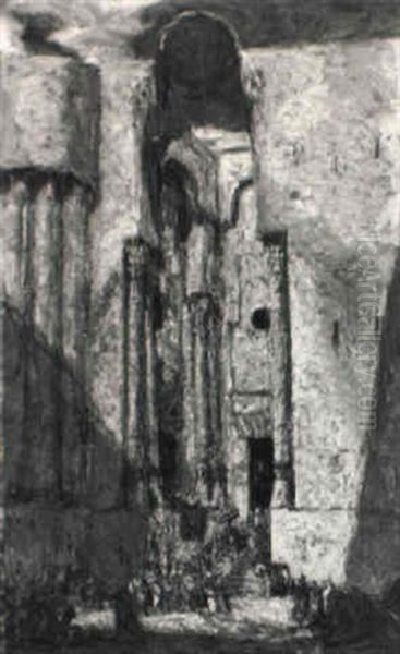 Figures By A Mosque, Cairo - view 1