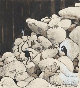 Trolls Amongst The Stones by John Bauer