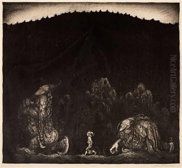Boy And Two Trolls - view 1
