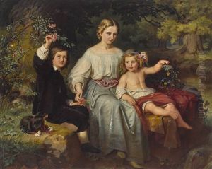 Drei Kinder Des Verlegers Friedrich Bruckmann by Carl Wilhelm Friedrich Bauerle