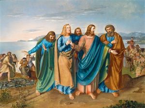 Jesus And His Disciples By Lake Galilee by Carl Wilhelm Friedrich Bauerle