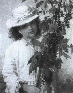 Bildnis Eines Jungen Madchens In Weisem Sberkleid Und Sommerhut by Carl Wilhelm Friedrich Bauerle