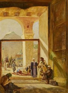 Der Vorhof Der Omaijaden Moschee In Damaskus (preliminary Study) by Gustav Bauernfeind