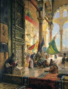 Forecourt Of The Ummayad Mosque, Damascus by Gustav Bauernfeind