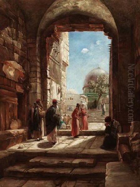 Vor Dem Tempelbezirk In Jerusalem - view 1