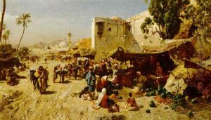 Market Day In Old Jaffa by Gustav Bauernfeind