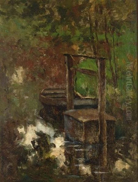 A Moored Rowing Boat Near Nieuwkoop - view 1