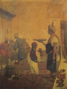 Servant Le Cafe, Au Caire by Eugene Baugnies