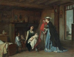 La Visite De La Nourrice by Charles Louis Baugniet