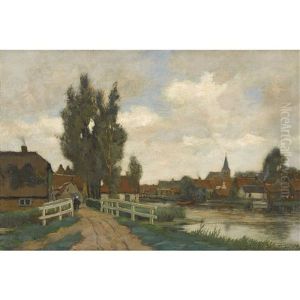 Flusslandschaft Mit Dorf by Sieger Baukema