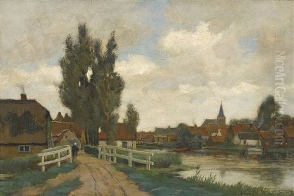 Flusslandschaft Mit Dorf - view 1