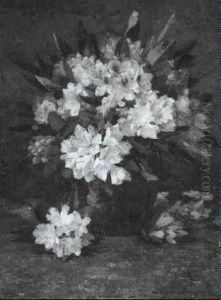 Still Life With Rhododendron In A Vase by Sieger Baukema