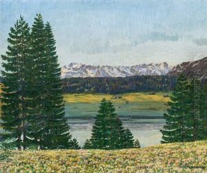 Davoser See Mit Blick Auf Hohwald by Philipp Bauknecht
