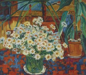 Still Life With Flowers In An Interior by Philipp Bauknecht