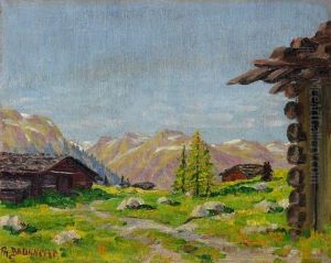 Berglandschaft Mit Hutten