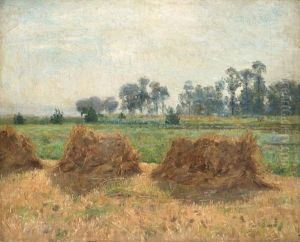 Landschaft Mit Korngarben Bei Knokke