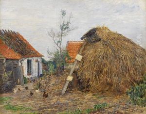 Bauernhof Mit Heuhaufen by Paul Baum