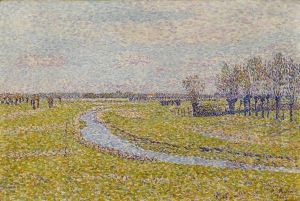 Fruhlingswiesen Bei Vormittagssonne Mit Bachbiegung Und Kopfweidengruppen by Paul Baum