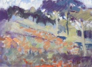 Hugelige Landschaft by Fritz Baumann