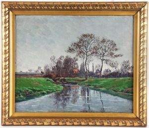 Landschaft Mit Flusaue (+ Herbstliche Buchen Im Park, Verso) Landschaft Mit Flusaue (+ Herbstliche Buchen Im Park, Verso)