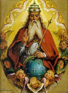 Hechingen (altarbild Mit Gott Vater, Umrahmt Von Geflugelten Engelskopfen)