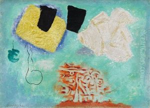 Lyrik Mit Kammzug Auf Blau-grun by Willi Baumeister