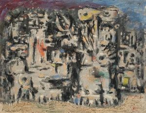 Helle Figuren Auf Dunkel by Willi Baumeister